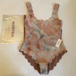 NWT Marysia Palm Springs Maillot, Antelope Marble